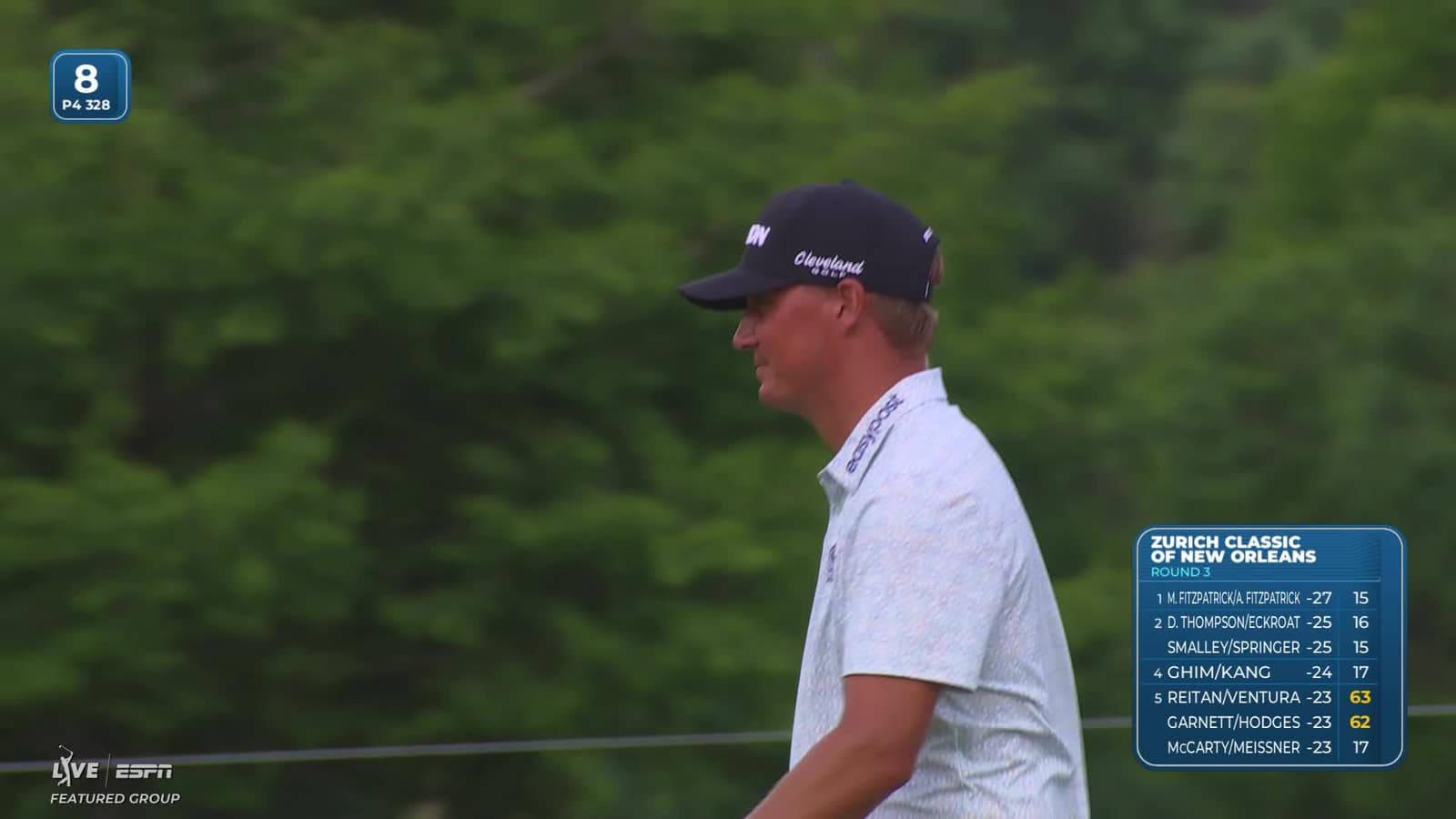 Roy/McGreavy holes out for Eagle on No. 8 at Zurich Classic
