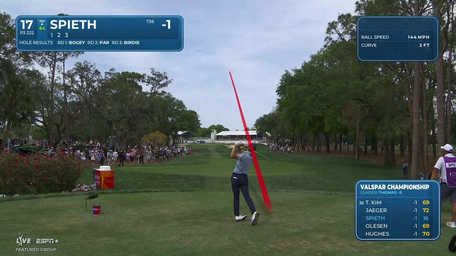 Jordan Spieth sinks a 35-foot birdie putt at Valspar