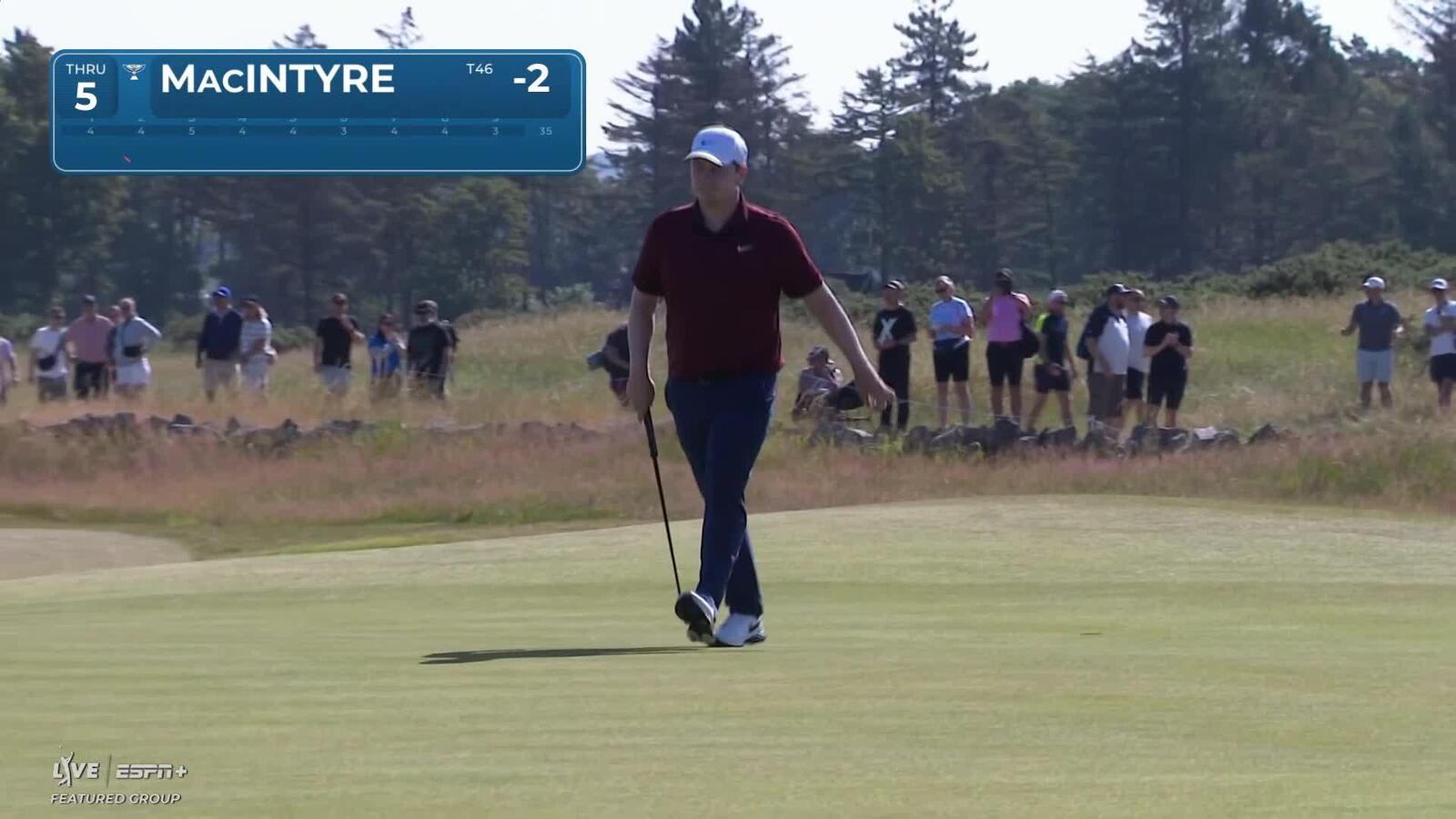 Robert MacIntyre makes birdie on No. 5 at Genesis Scottish Open