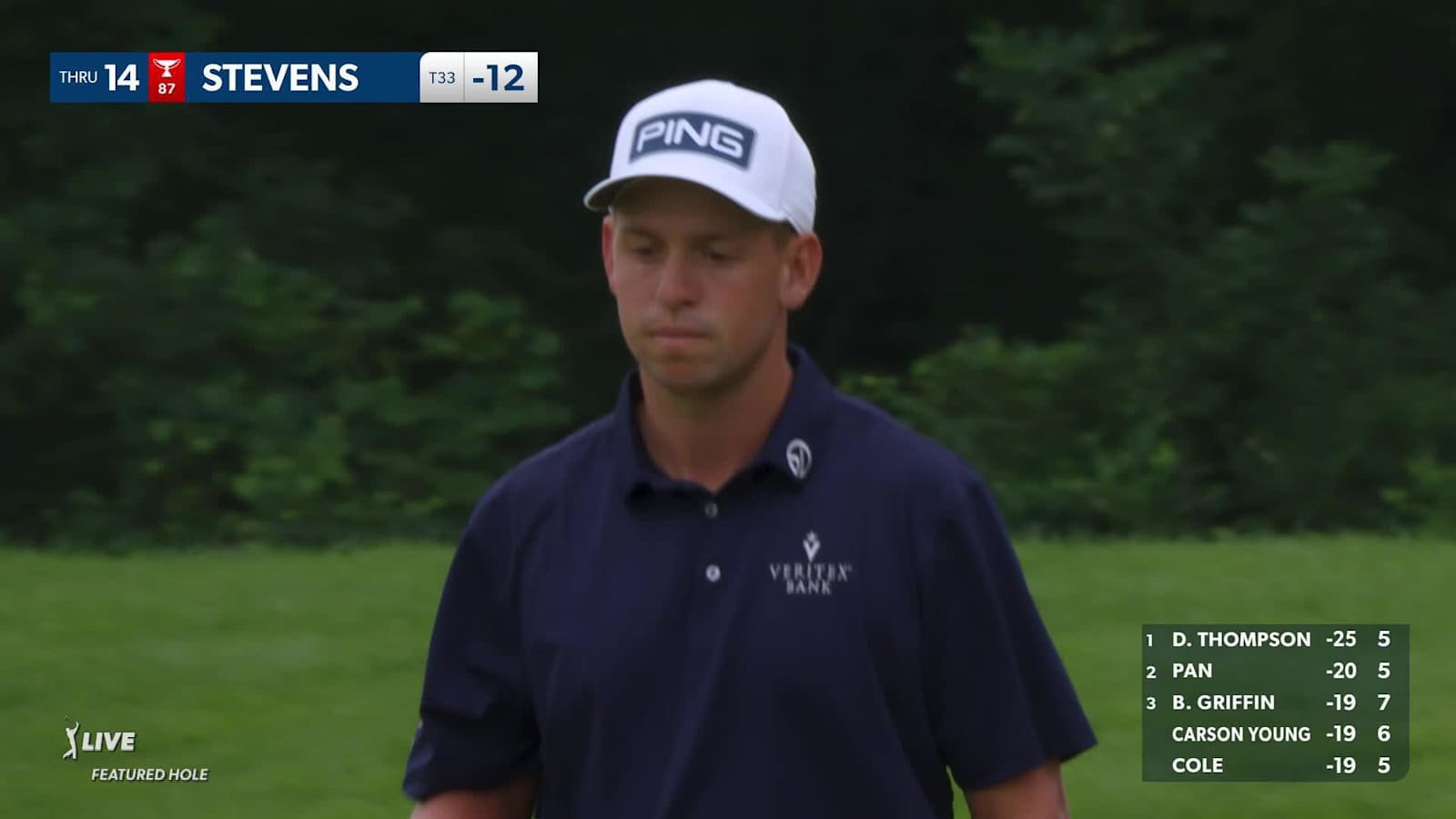 Sam Stevens makes birdie on No. 14 at John Deere