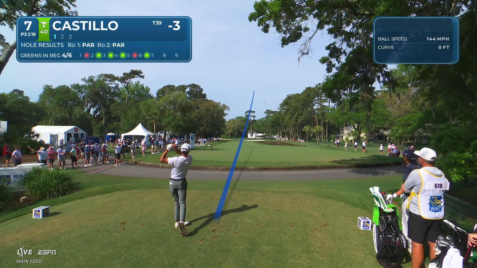 Ricky Castillo hits tee shot to 10 feet, sets up birdie on No. 7 at RBC Heritage