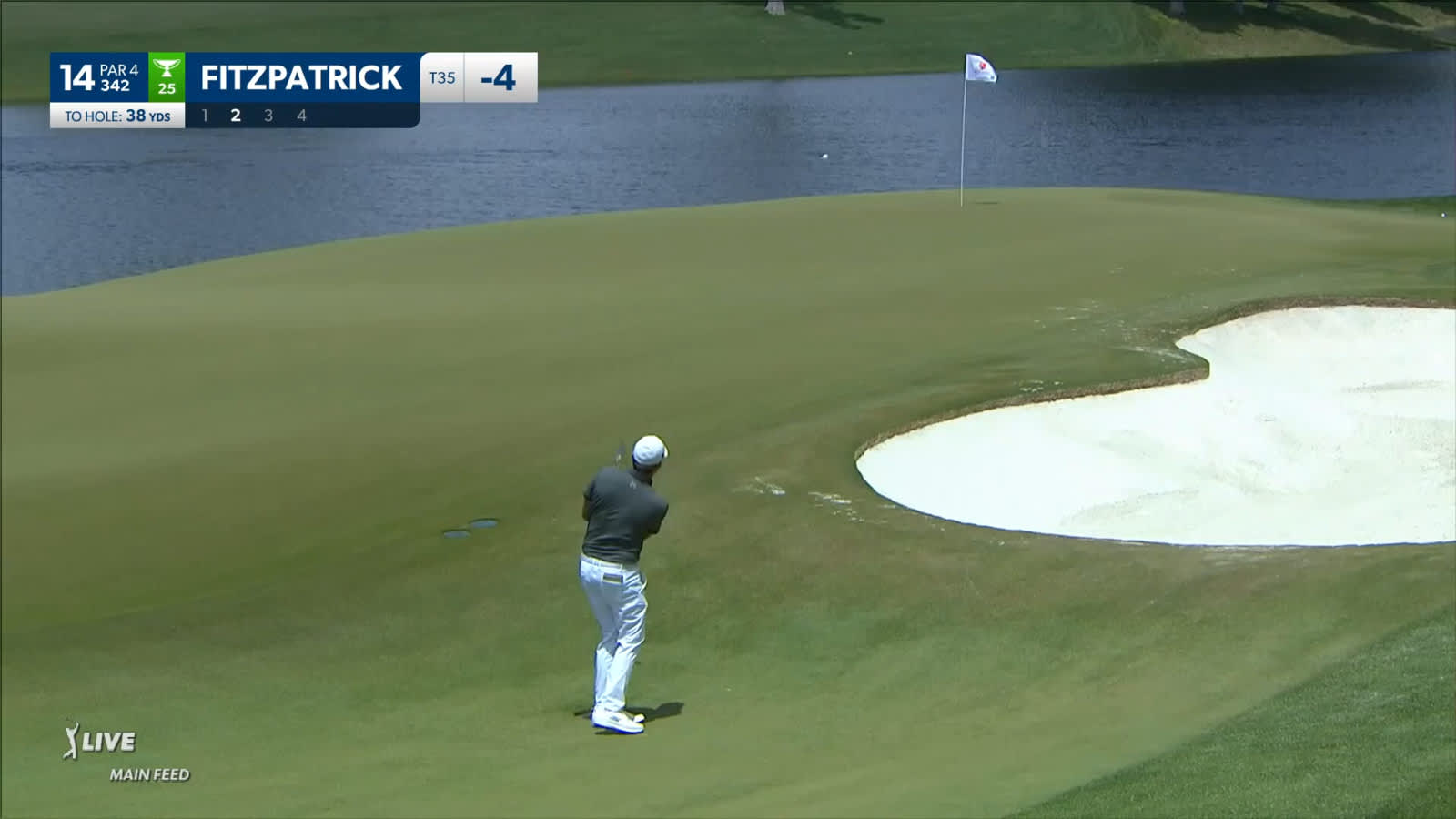 Matt Fitzpatrick gets up-and-down for birdie at Wells Fargo