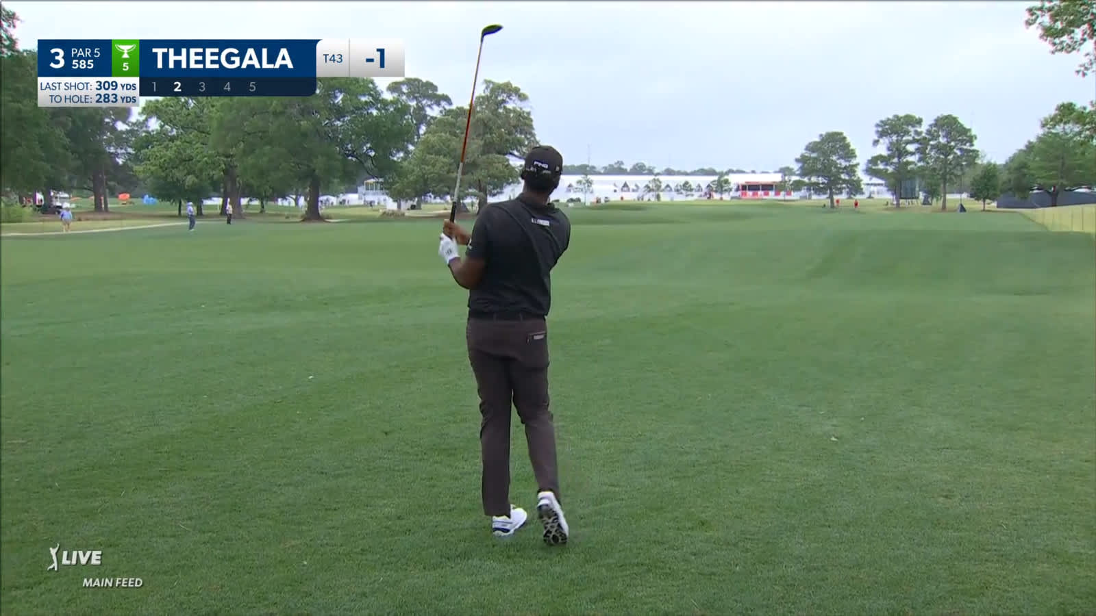 Sahith Theegala reaches green in two from rough at Houston Open