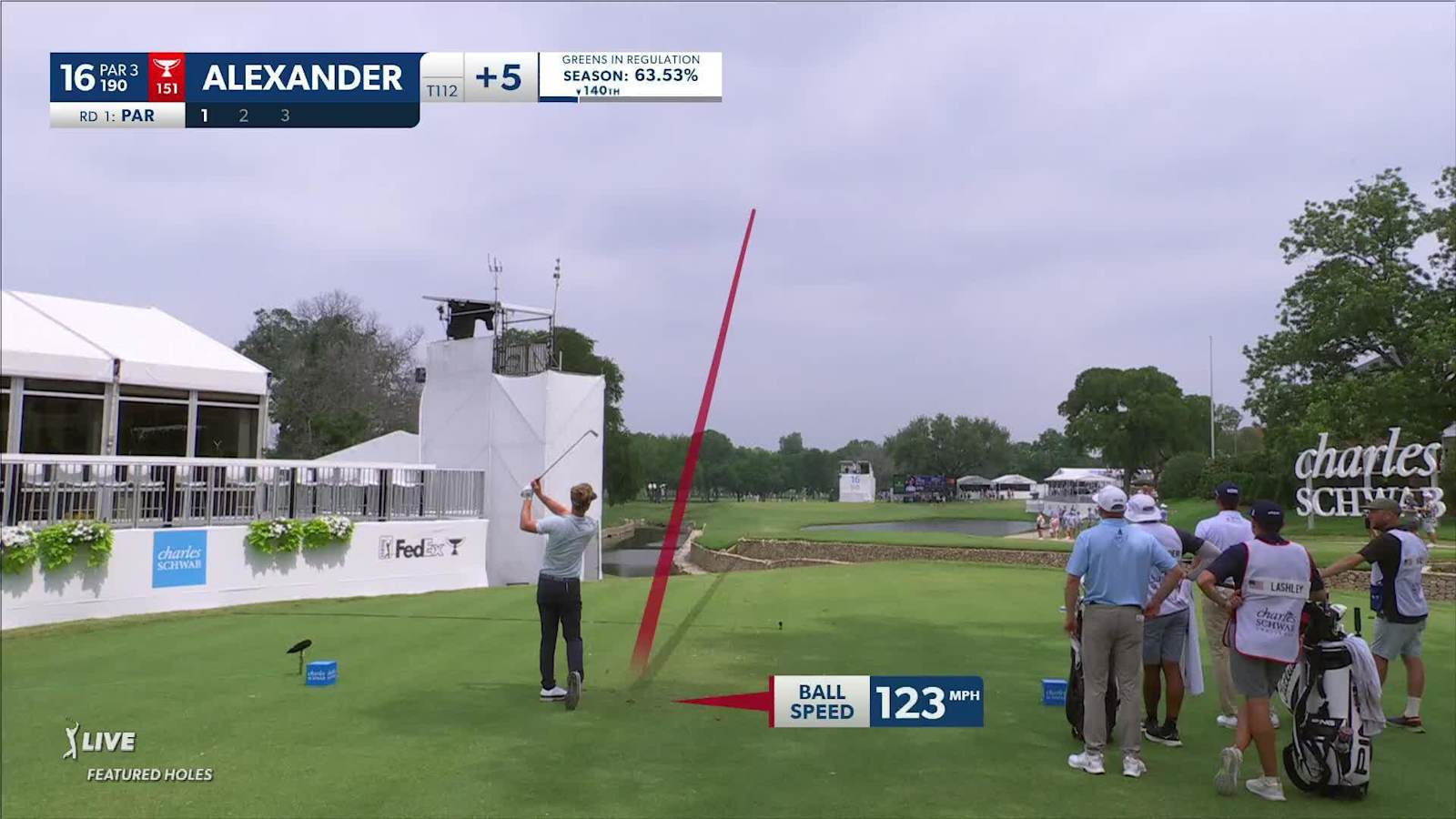 Tyson Alexander dials in tee shot to set up birdie at Charles Schwab