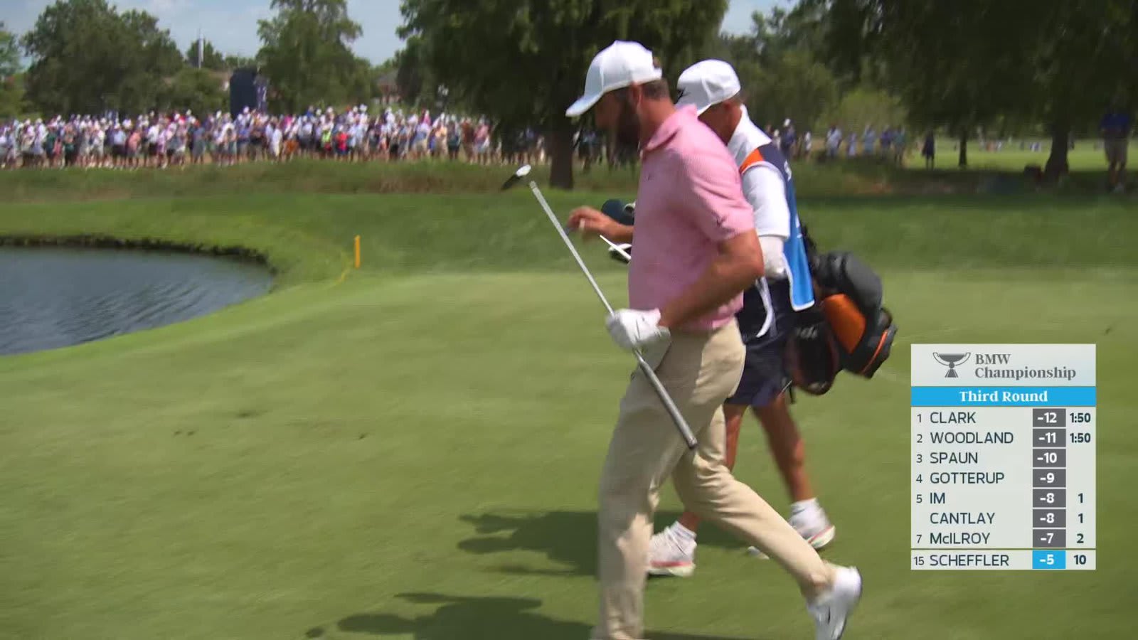 Scottie Scheffler gets up-and-down from 59 yards for birdie on No. 11 at BMW Championship