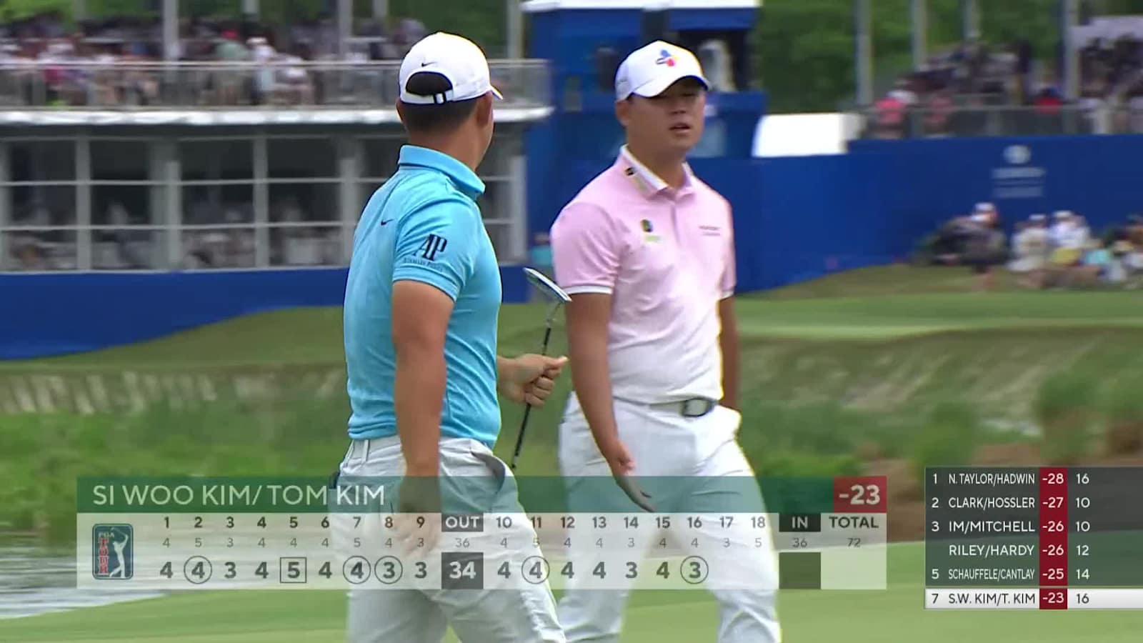 Kim/Kim get up-and-down for birdie at Zurich Classic
