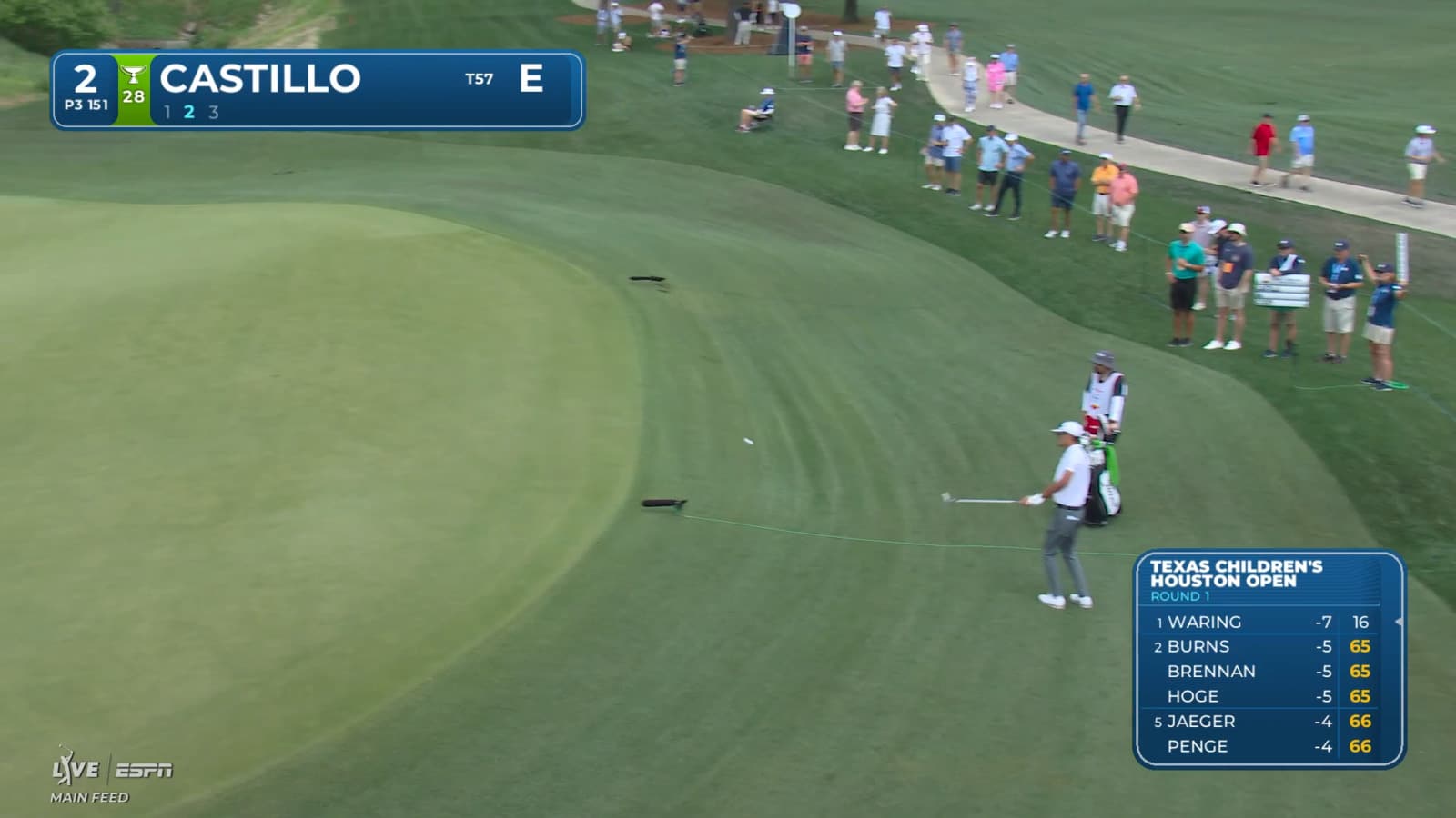 Ricky Castillo chips in for birdie on No. 2 at Texas Children’s