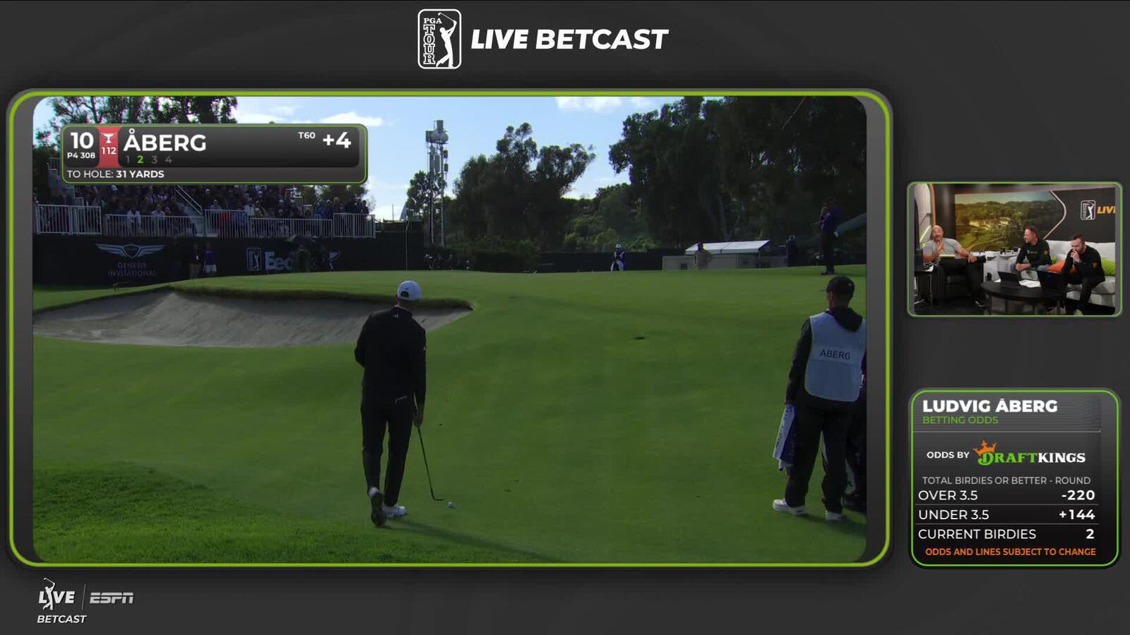 Ludvig Åberg hits 93-yard approach to 3 feet, sets up birdie on No. 10 at The Genesis