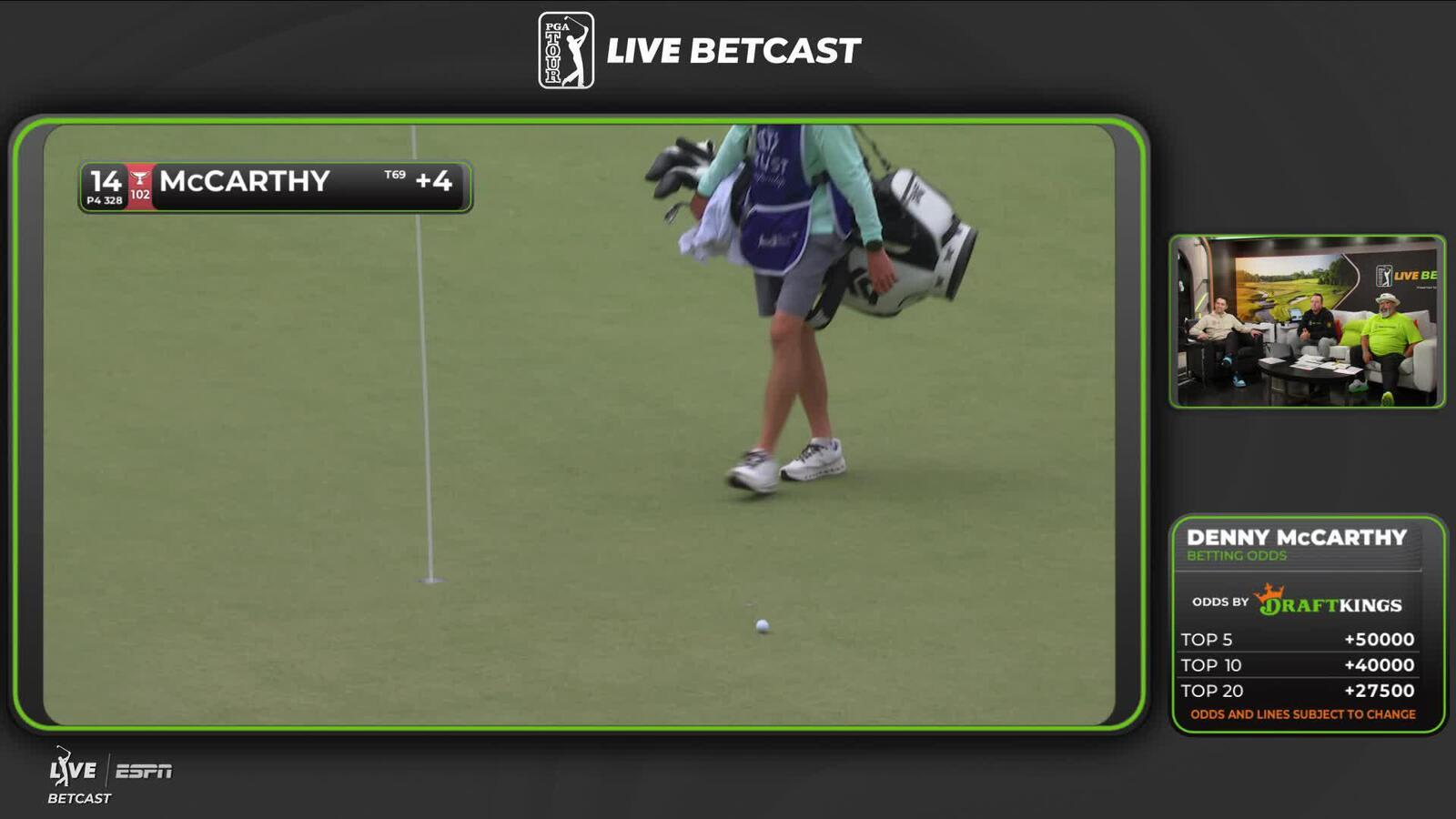 Denny McCarthy sinks 5-foot birdie putt on No. 14 at Truist Championship
