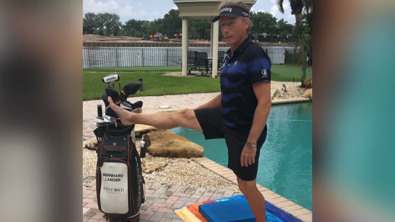 Bernhard Langer shows his golf specific stretching routine 