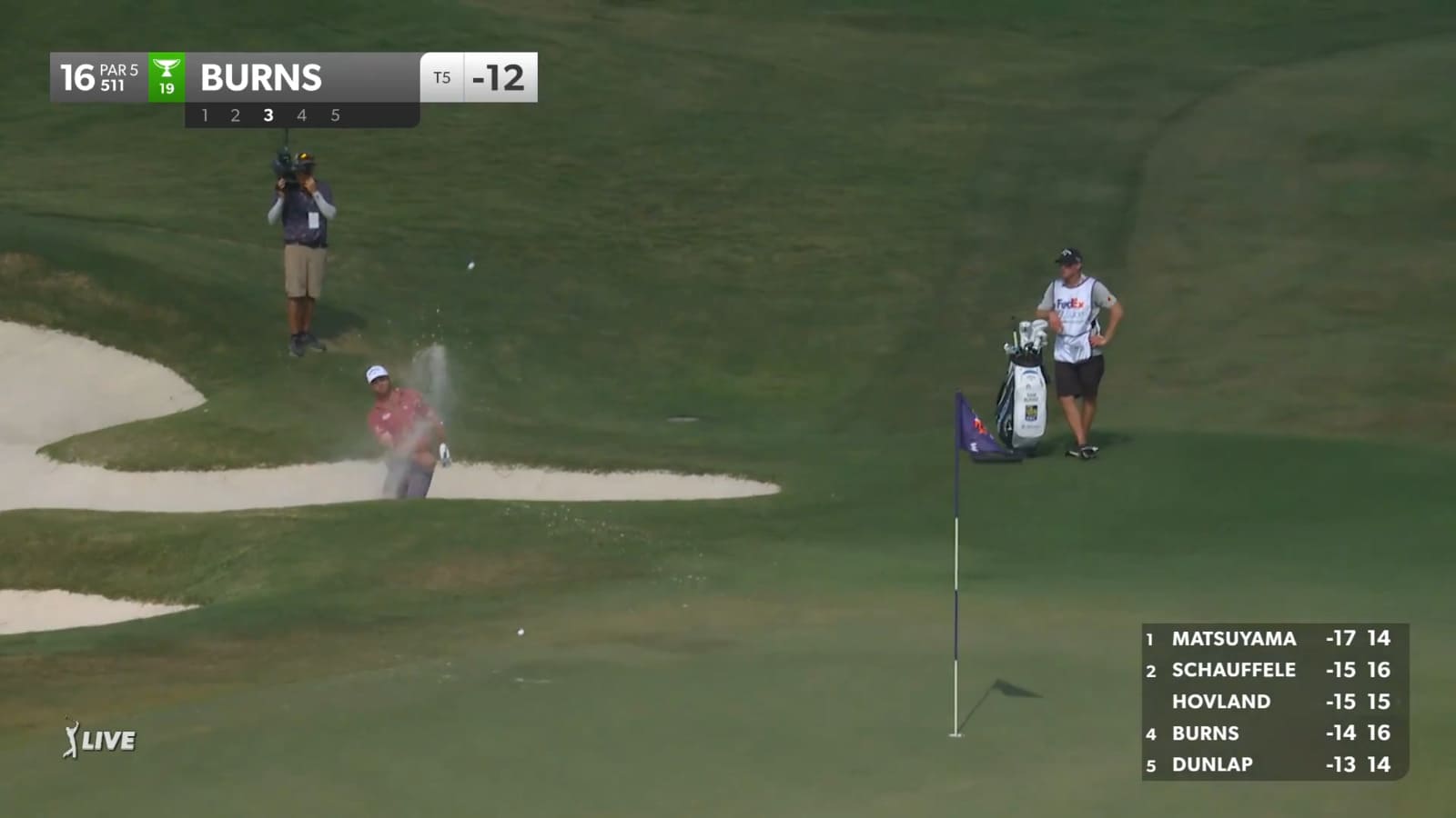 Sam Burns holes bunker shot for eagle at FedEx St. Jude