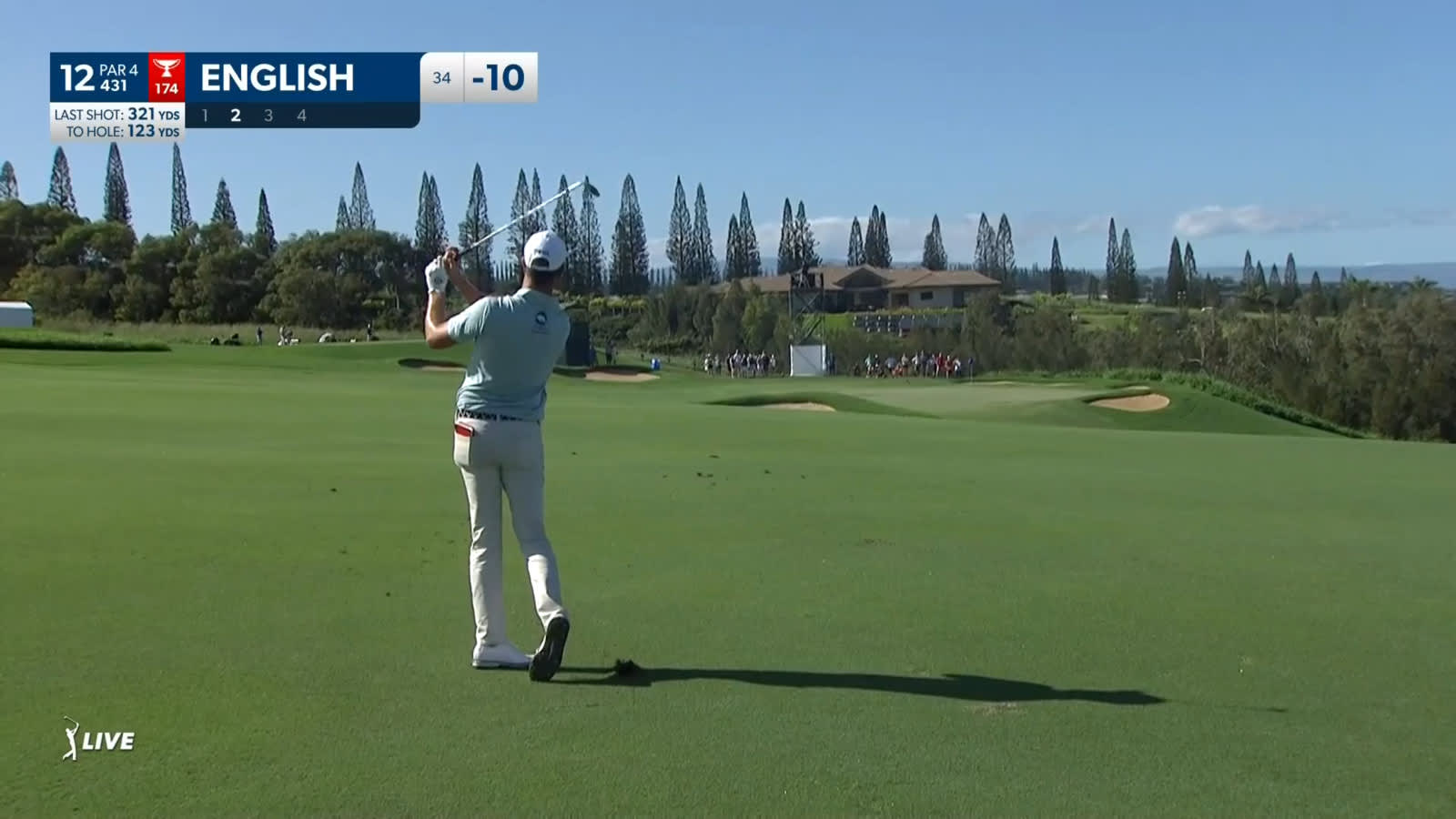 Harris English attacks the flag to set up birdie at Sentry