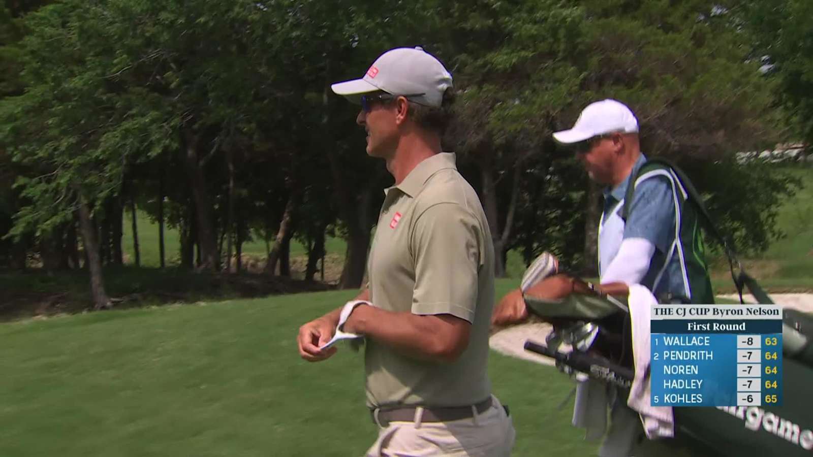 Adam Scott hits long iron shot to the green and birdies at CJ CUP Byron Nelson