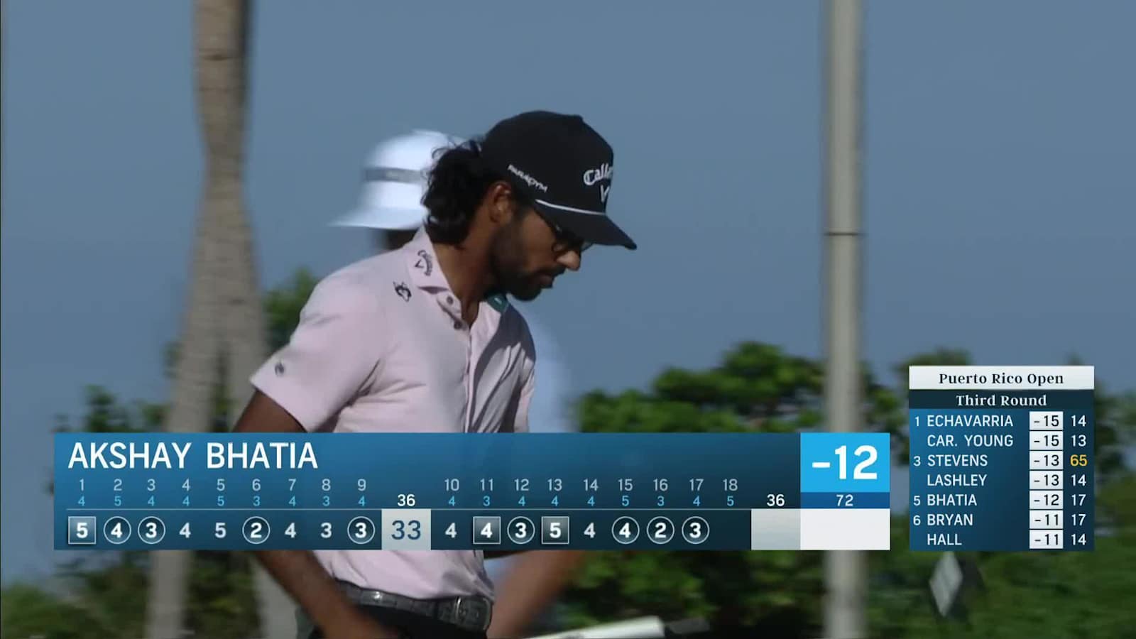 Akshay Bhatia's third consecutive birdie at Puerto Rico