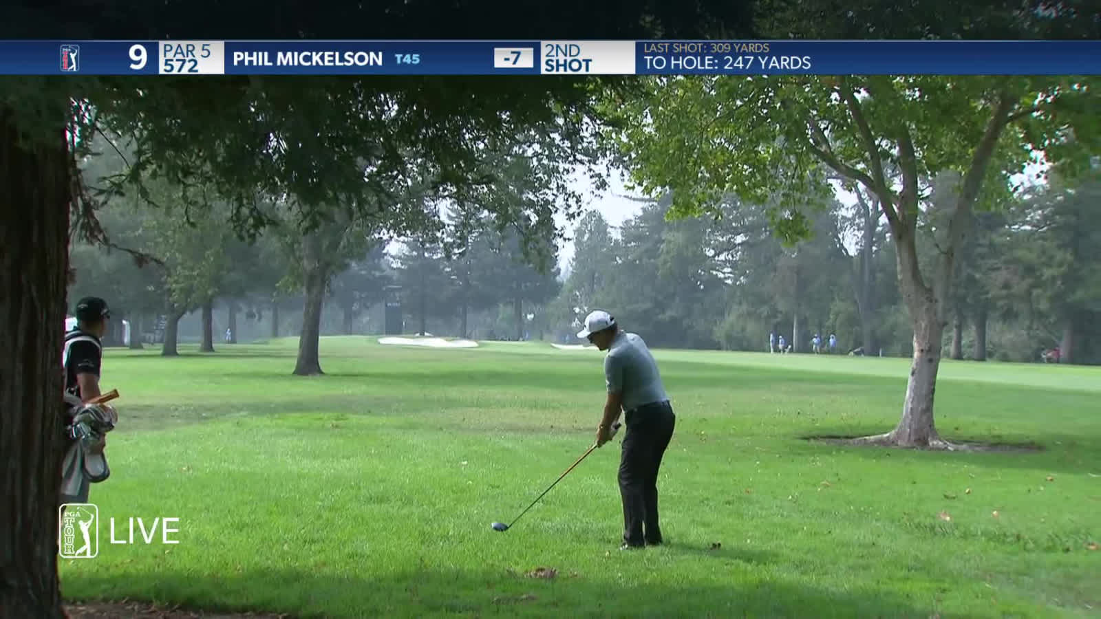 Phil Mickelson goes driver out of the rough at Safeway Open