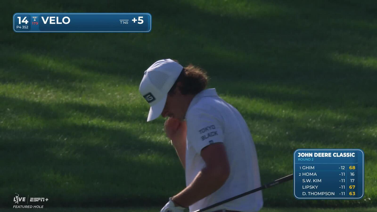 Kevin Velo makes birdie on No. 14 at John Deere