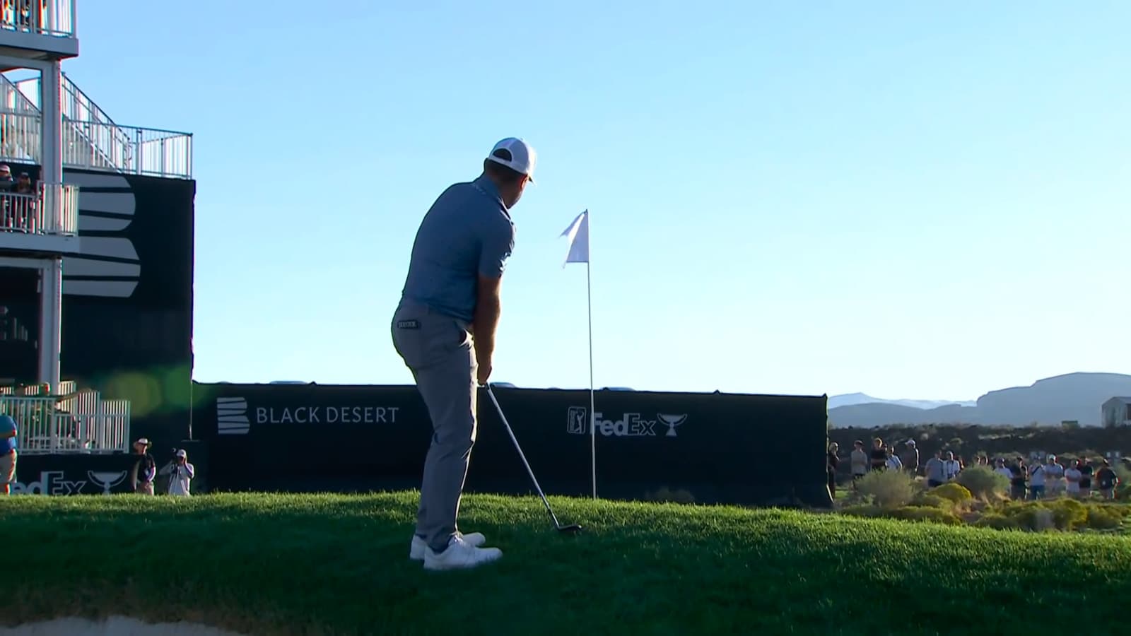 Stephan Jaeger gets up-and-down for birdie at Black Desert