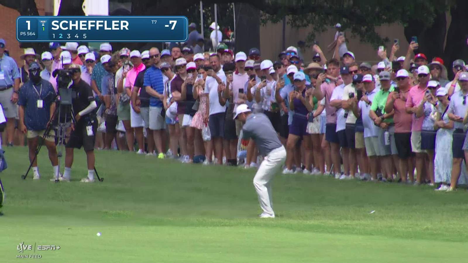 Scottie Scheffler makes birdie on No. 1 at Charles Schwab