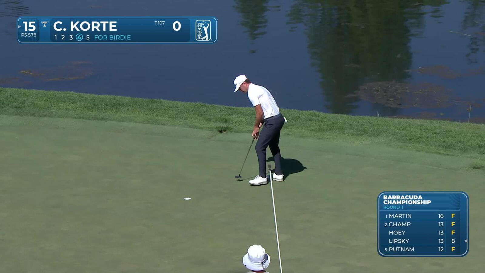 Chris Korte makes birdie on No. 15 at Barracuda