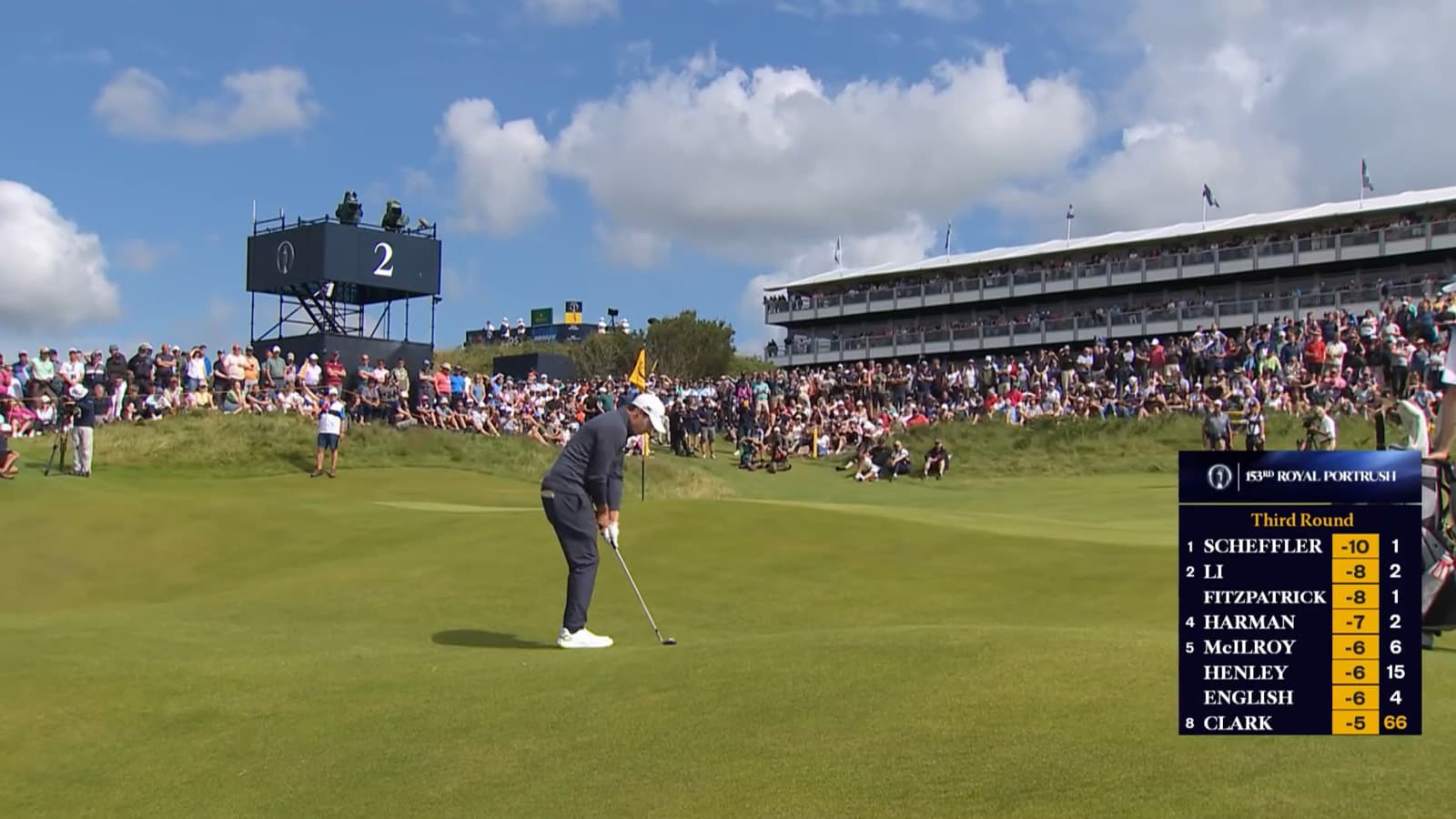 Matt Fitzpatrick chips in for eagle to tie lead at The Open