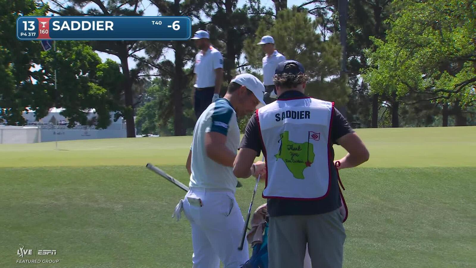 Adrien Saddier sinks 6-foot birdie putt on No. 13 at Texas Children's