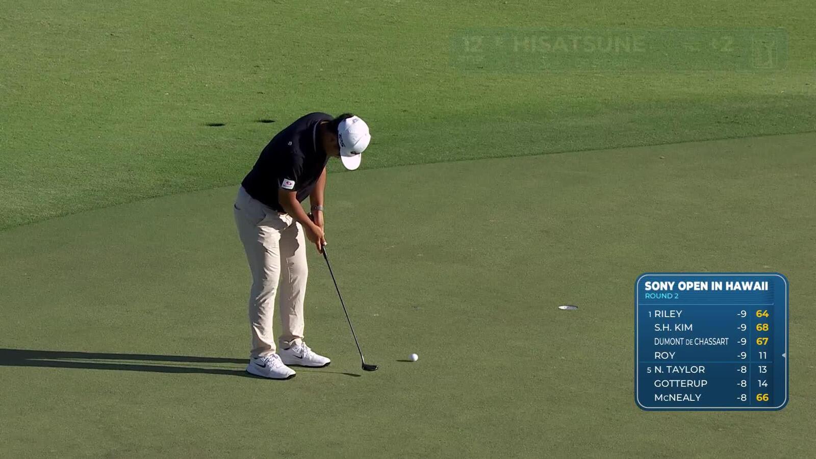 Ryo Hisatsune sinks 7-foot birdie putt on No. 12 at Sony Open