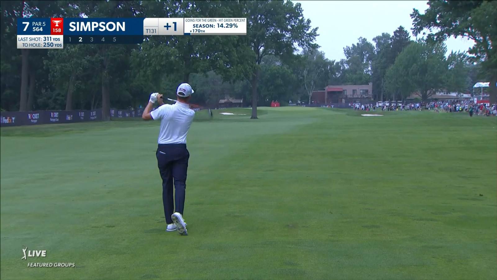 Webb Simpson makes birdie on No. 7 at Rocket Mortgage