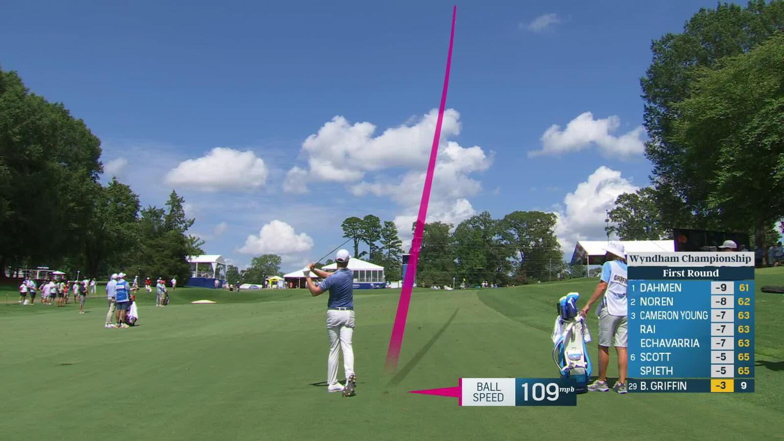 Ben Griffin makes birdie on No. 10 at Wyndham