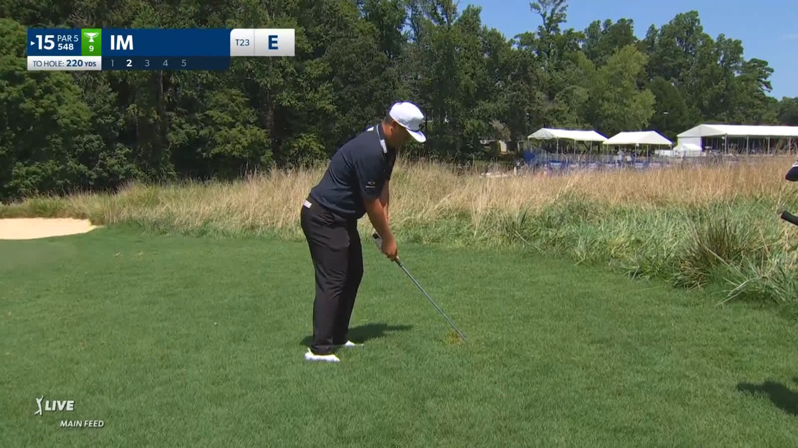 Sungjae Im converts birdie after finding the rough from the tee at Wyndham