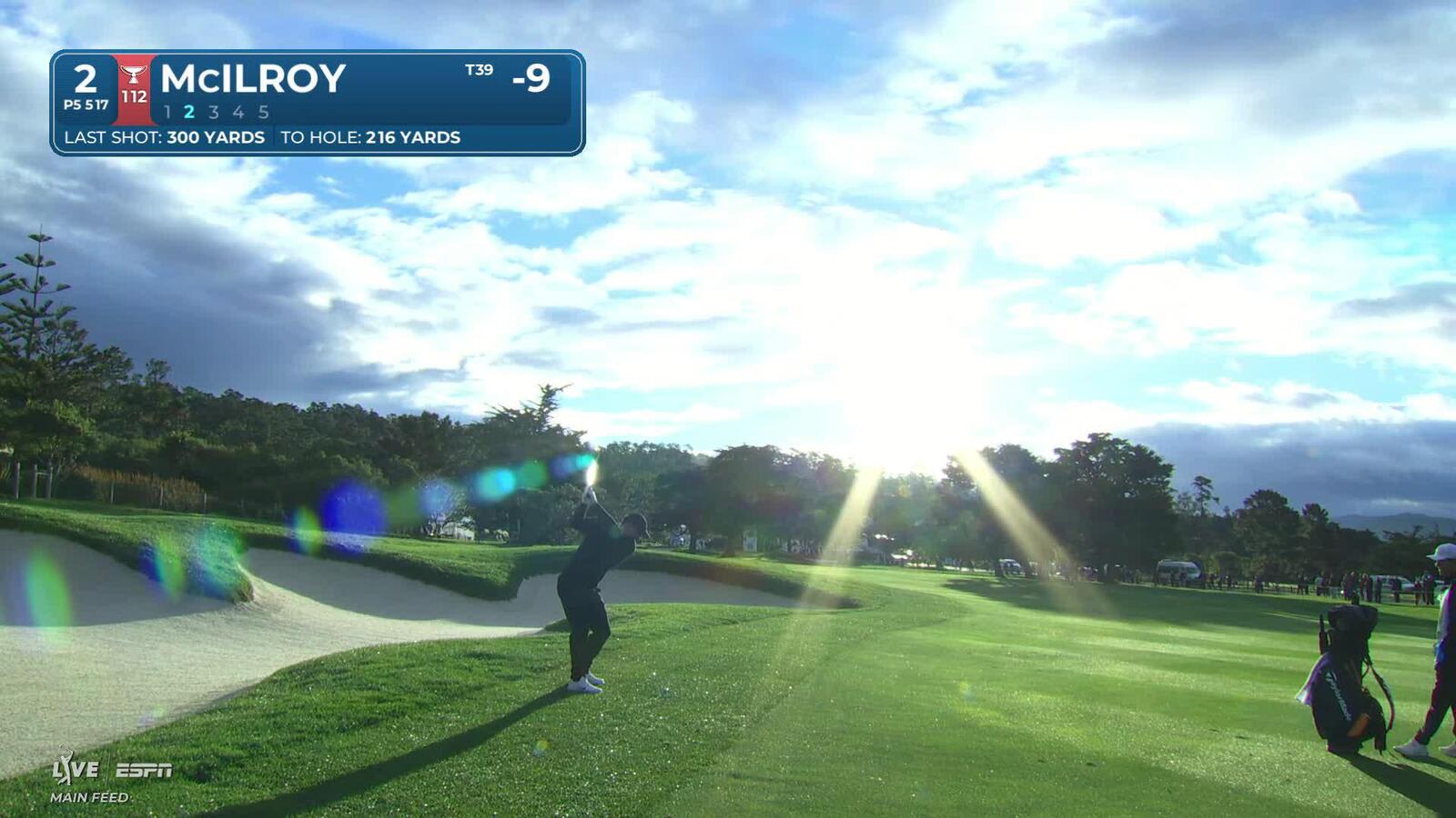 Rory McIlroy sinks 5-foot birdie putt on No. 2 at AT&T Pebble Beach