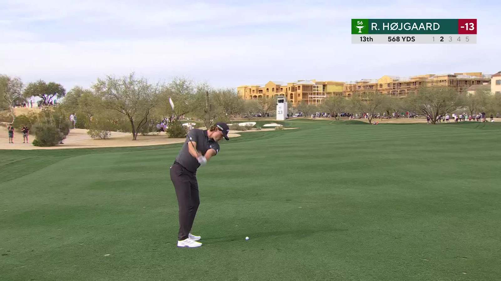 Rasmus Højgaard makes birdie at WM Phoenix Open