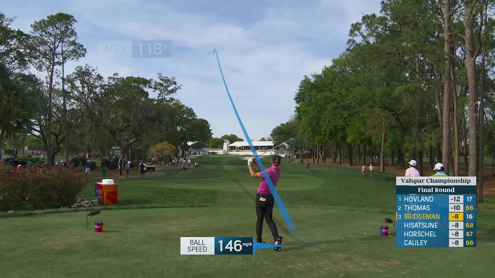 Jacob Bridgeman makes birdie on No. 17 at Valspar