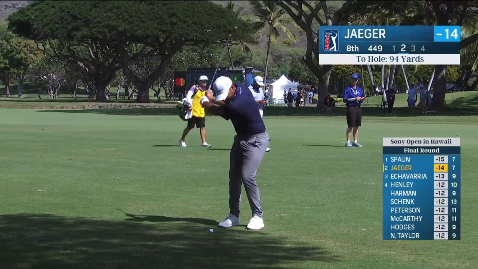 Stephan Jaeger goes right at the pin to set up birdie putt at Sony Open