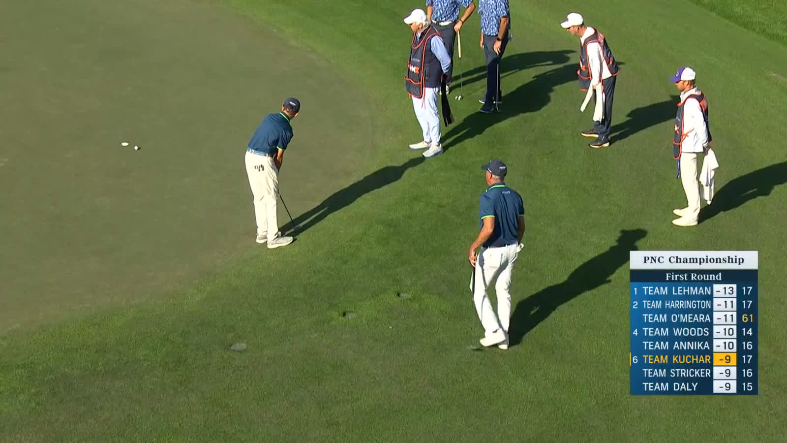 Carson Kuchar makes birdie putt to finish round at PNC Championship