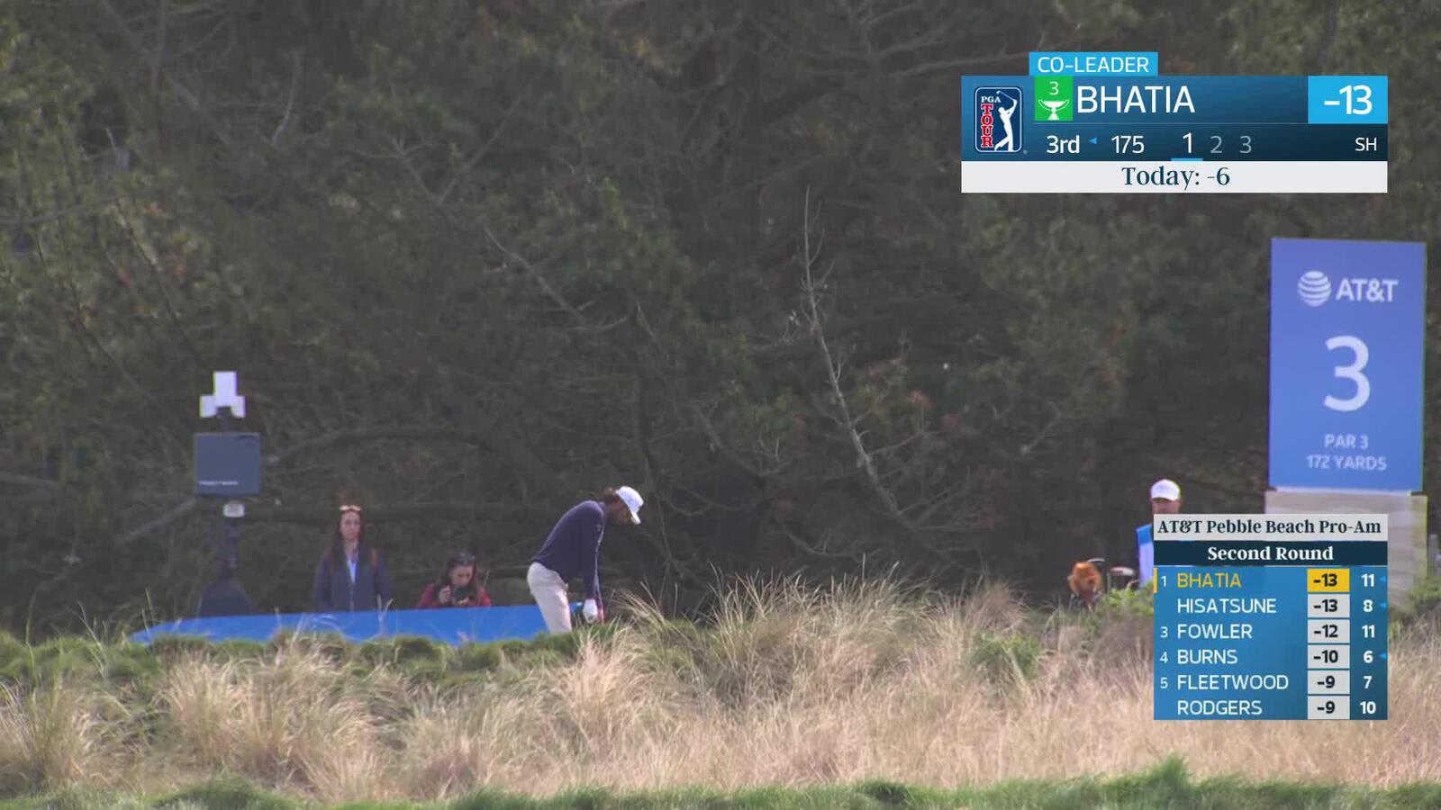 Akshay Bhatia nails iron play to climb up leaderboard at AT&T Pebble Beach