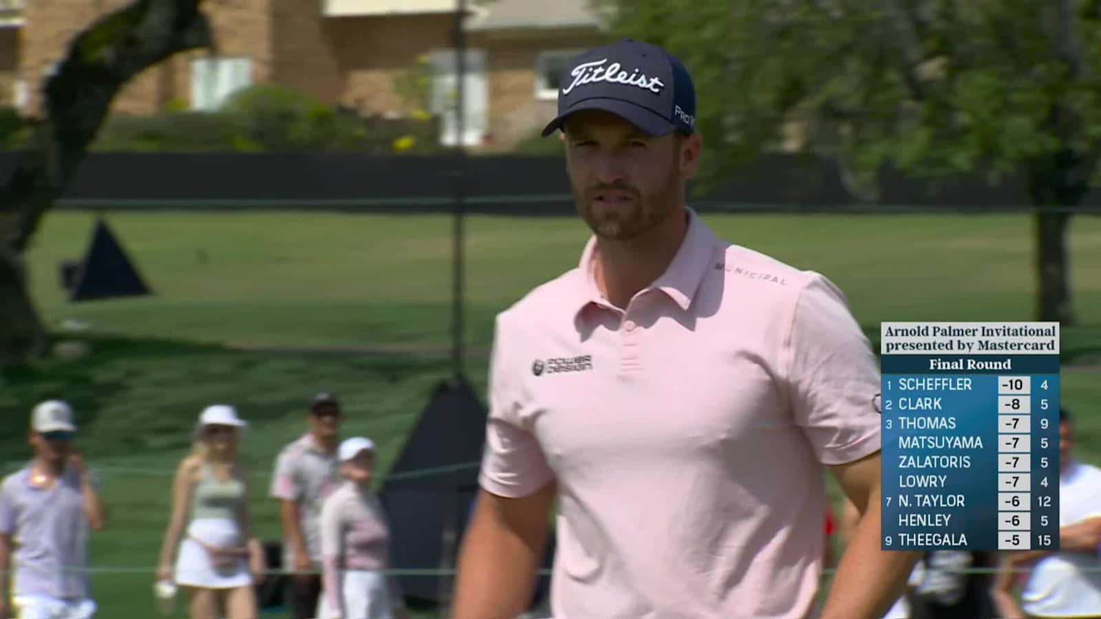 Wyndham Clark makes birdie on No. 5 at Arnold Palmer