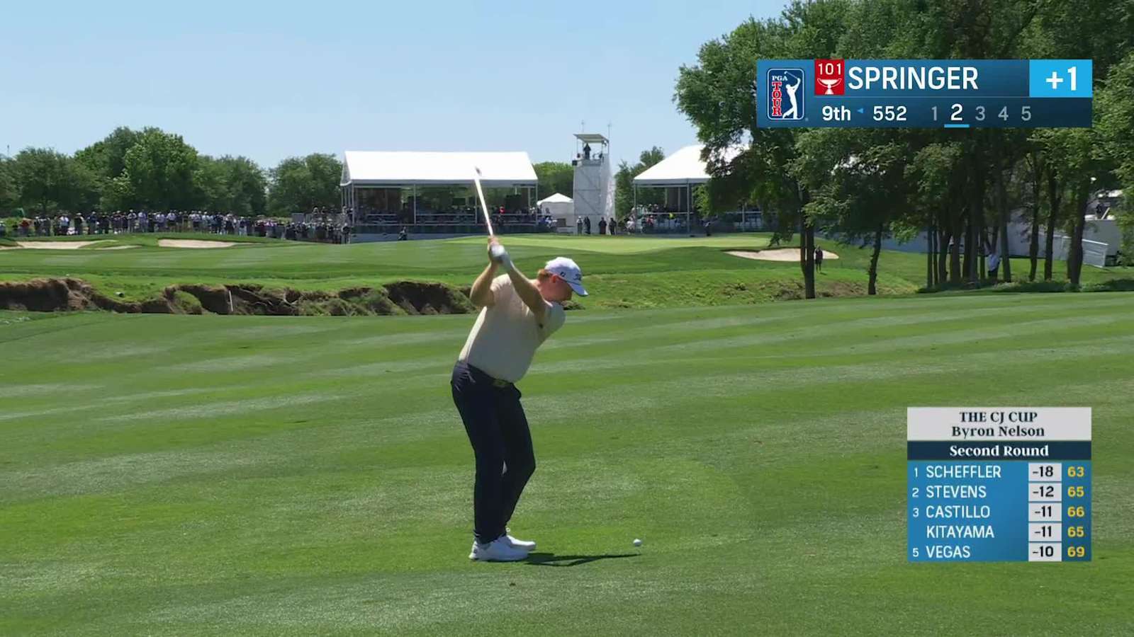 Hayden Springer makes eagle putt on No. 9 at THE CJ CUP