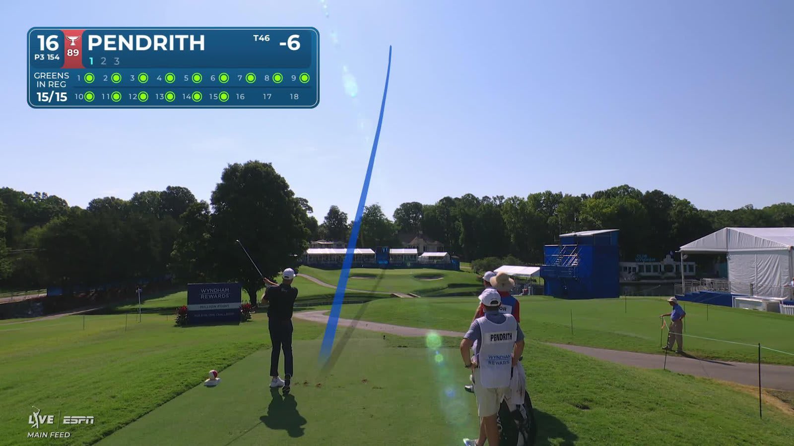 Taylor Pendrith hits tee shot to 8 feet, sets up birdie on No. 16 at Wyndham