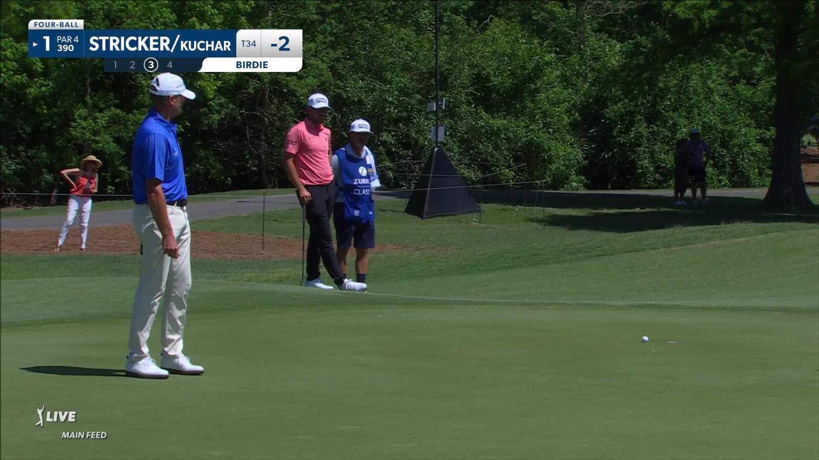Steve Stricker drips in birdie putt at Zurich Classic