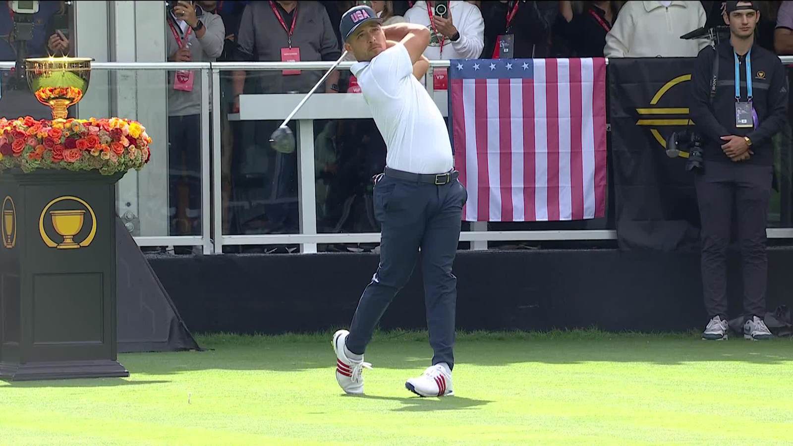 Xander Schauffele hits opening tee shot in Presidents Cup