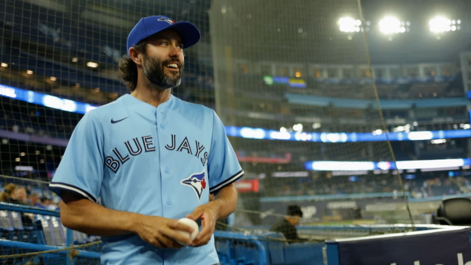 Adam Hadwin throws first pitch at Blue Jays game