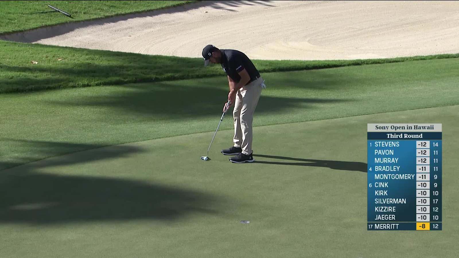 Troy Merritt sinks 10-foot birdie putt at Sony Open