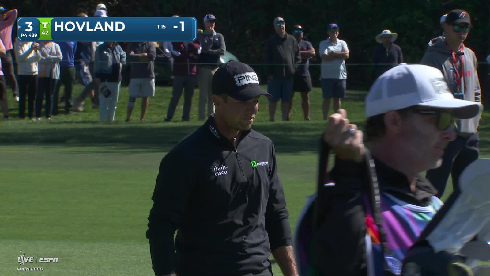 Viktor Hovland buries 27-foot birdie putt on No. 3 at Valspar