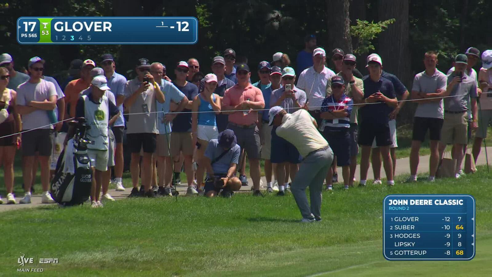 Lucas Glover's 203-yard approach sets up birdie on No. 17 at John Deere