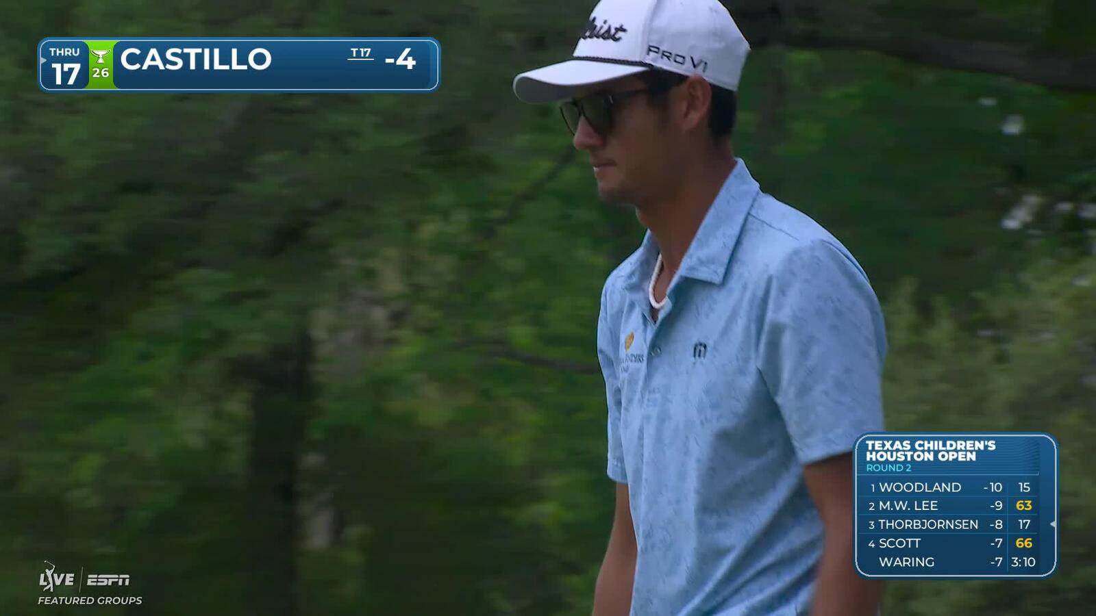 Ricky Castillo taps in from 2 feet for birdie on No. 8 at Texas Children's