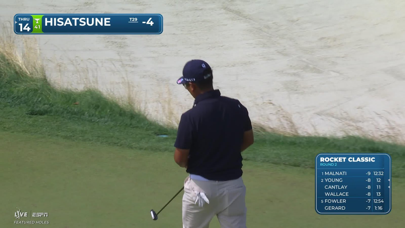 Ryo Hisatsune sinks 17-foot putt for birdie on No. 5 at Rocket Classic