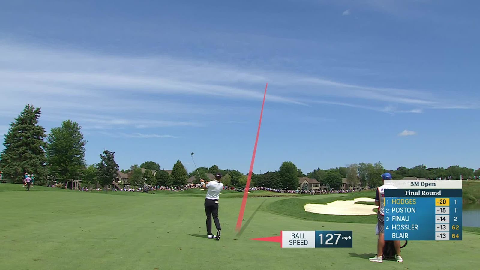 Lee Hodges attacks the flagstick to yield birdie at 3M Open