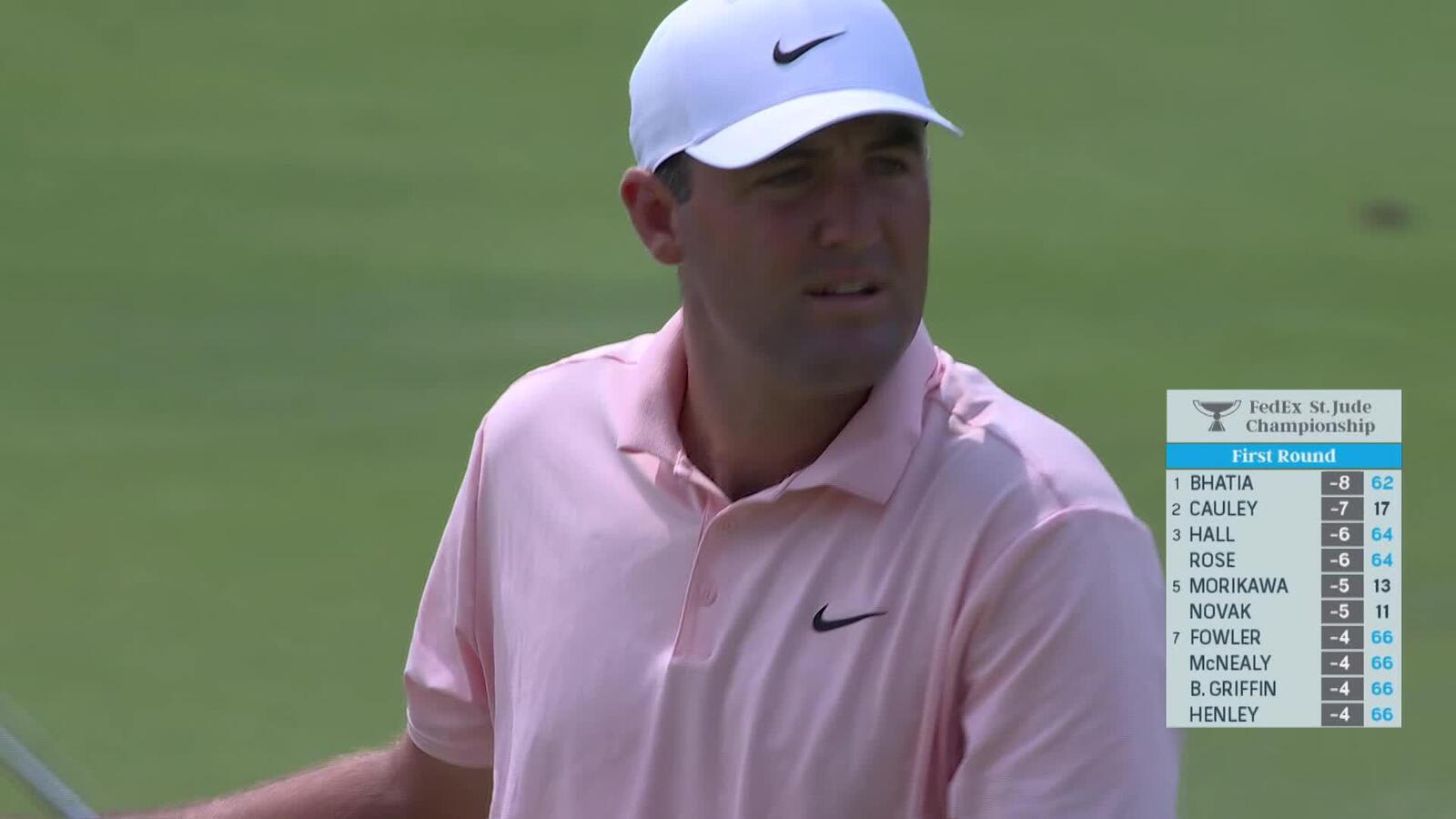 Scottie Scheffler throws a dart to set up birdie at FedEx St. Jude