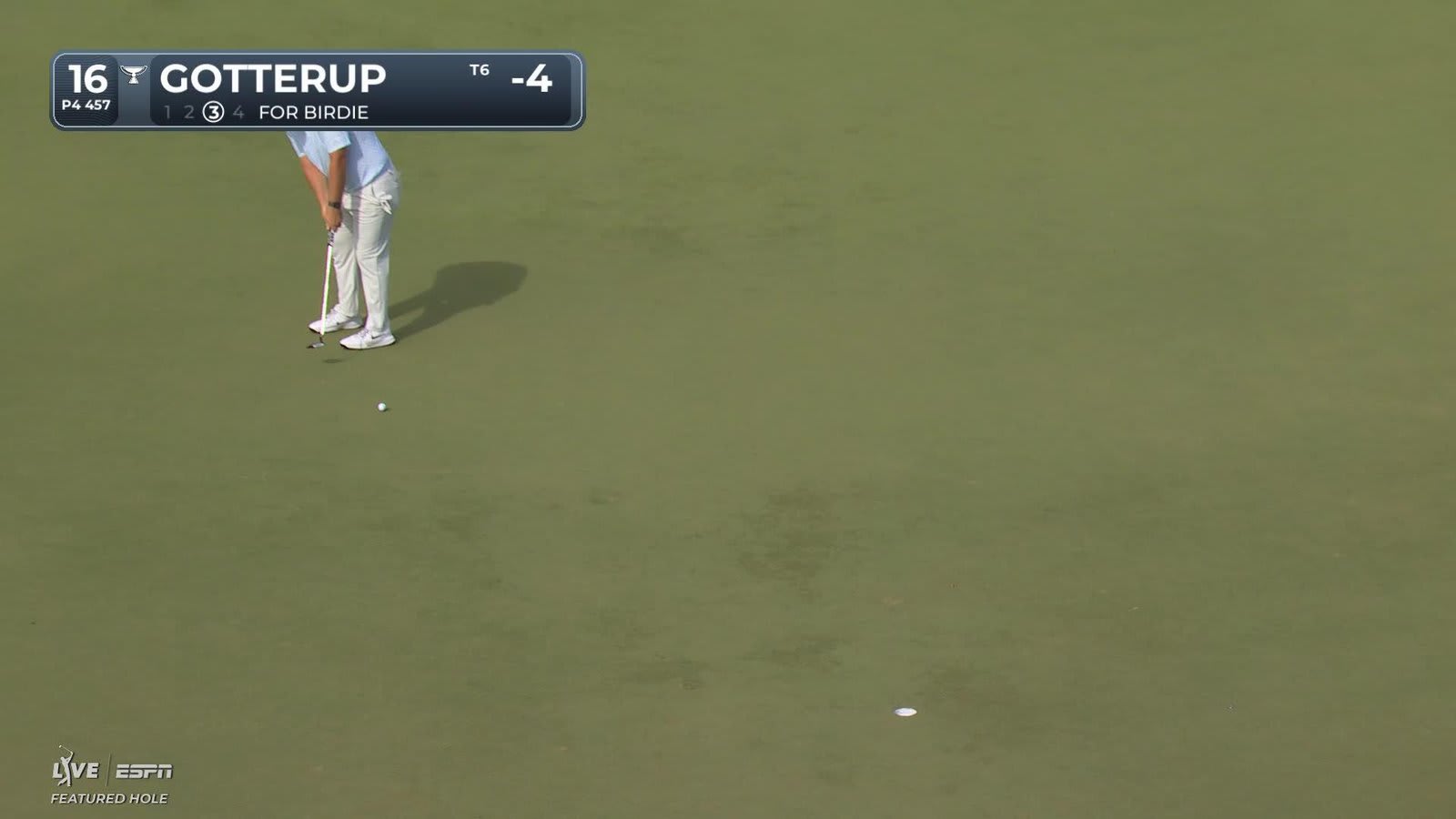 Chris Gotterup drains 22-foot birdie putt on No. 16 at TOUR Championship