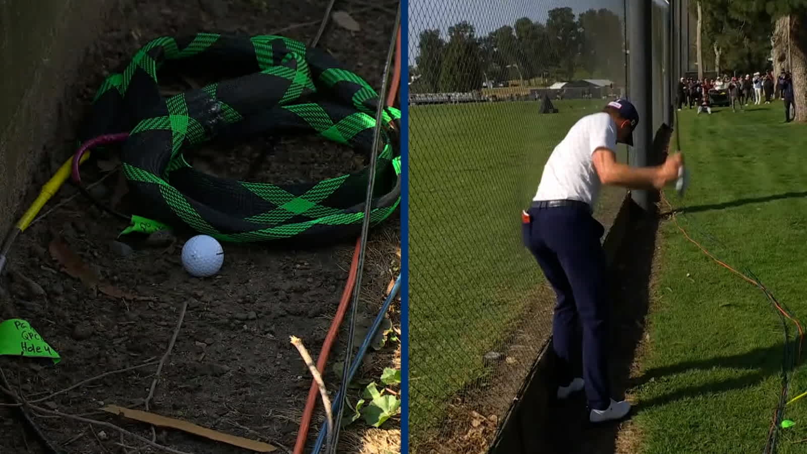Justin Thomas banks shot off driving range fence at Genesis